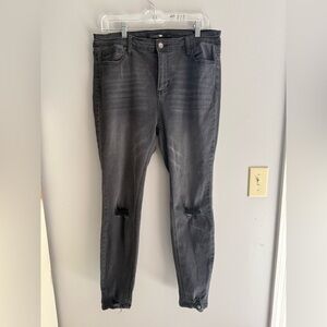 Jelly Jeans Simply Obsessed Women’s Black Skinny Distressed Faded Jeans SZ 13